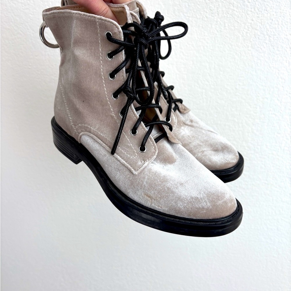 Dolce Vita Silver Velvet Bardot Booties